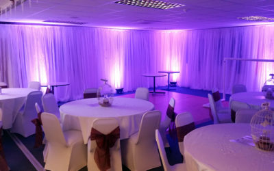 Function Room Voile Drapes & LED Uplighters