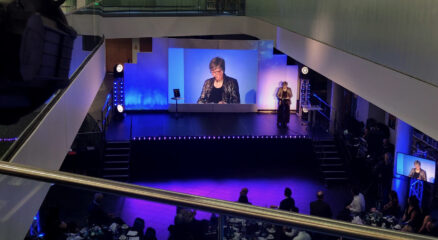 Hire of Audio Visual, staging, lighitng, stage set and lighting.